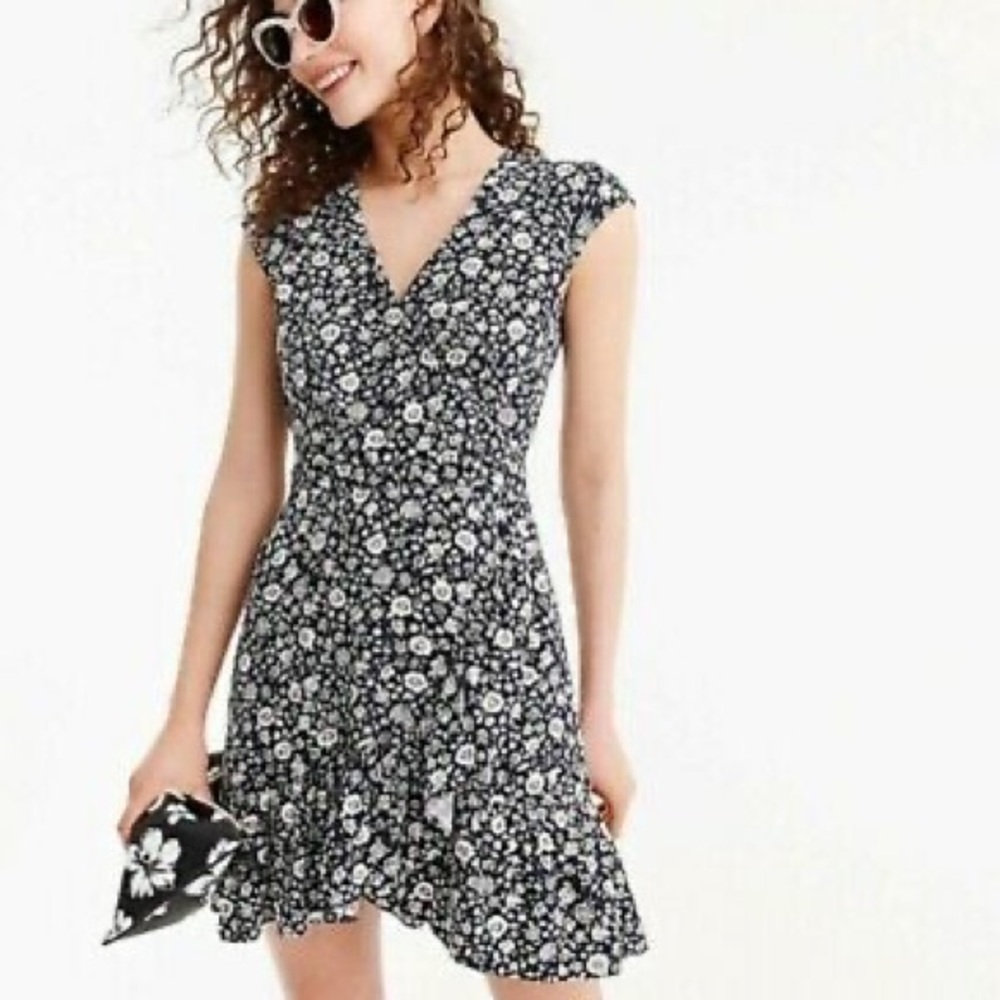 J. Crew Floral Faux Wrap Mini Dress